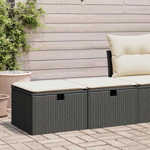 VidaXL 2-dijelni set vrtnih sofa s jastucima crni od poliratana bagrem Slike