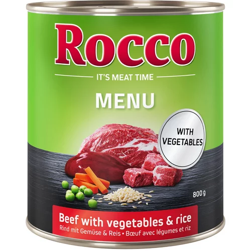 Rocco Ekonomično pakiranje Menue 24 x 800 g - Govedina, povrće i riža