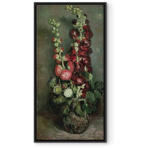  Slika - Vincent Van Gogh &amp;ndash; Vase of Hollyhocks 40x80 U crnom drvenom okviru Slike