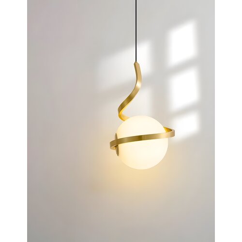Toolight Luster od staklene kugle s spiralnim visećim svjetlom APP1733-1CP ZLATO Slike