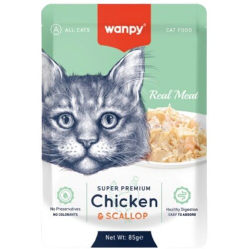WANPY cat sos za mačke - Piletina i školjke 12x85g Cene