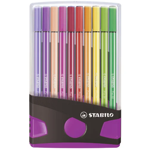 Stabilo fiber pen pen 68, 20 ColorParade, sivo/roza, (21655802)