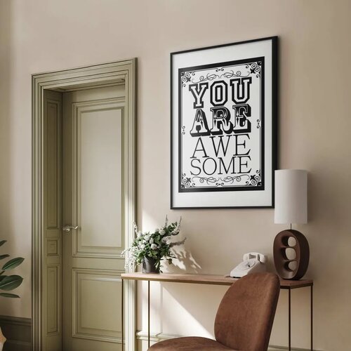  Plakat - You Are Awesome 29.7x42 Crni okvir Slike