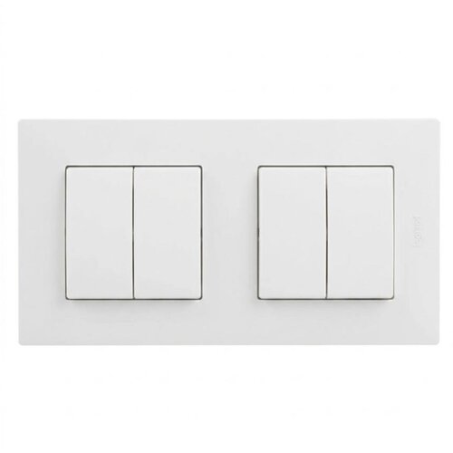 Legrand 2x dvostruki prekidač br. 5 sa okvirom NILOE STEP beli Slike