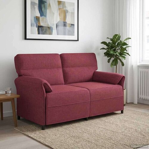 SOFA 100% poliester metalna konstrukcija MDF &Scaron;perploča - boja crnog vina 2-sjedalo (140 cm) Cijene