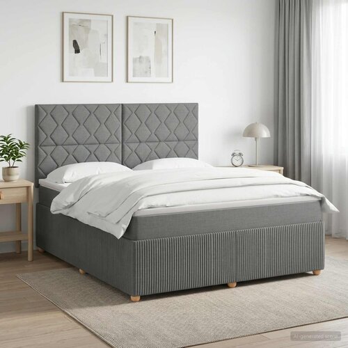 Boxspring krevet s madracem Tamnosiva 180 x 200 cm Tkanina Cijene