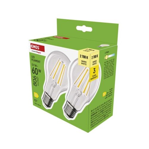  LED žarnica Filament A60 / E27 / 5,9 W (60 W) / 806 lm / Toplo bel 2/1 Slike