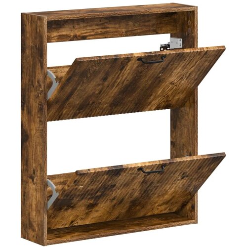  Ormar za cipele na zidu HOORN 71 x 17 x 86 cm Konstruirano drvo - Dimljeni hrast Slike