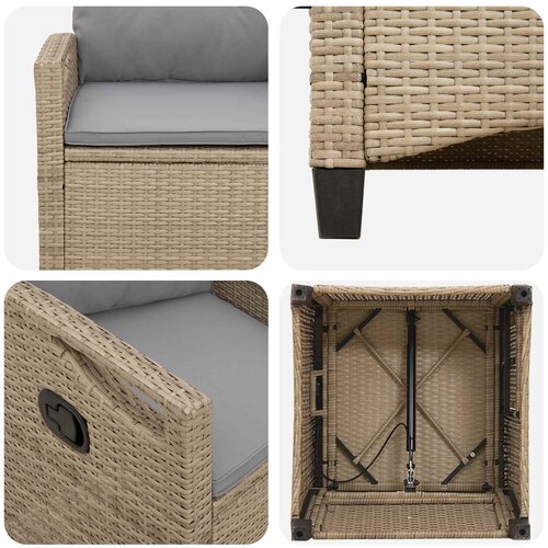  Vrtna stolica 2 pcs Bež i svijetlo siva 56 x 60 x 112 cm Slike