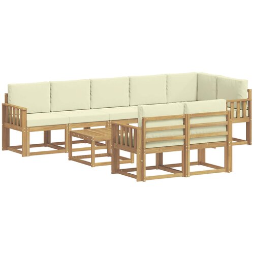 vidaXL Zunanja garnitura za sedenje 9 pcs Bela in krem Poliester, (5000282644) Cene
