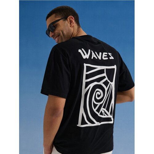 Sinsay Pamučna majica s natpisom Waves Cijene