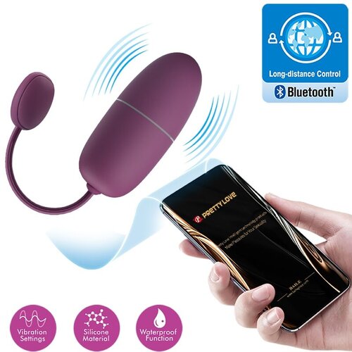 Pretty Love Nymph Vibrating Egg with App Global Remote Control Series Purple Slike
