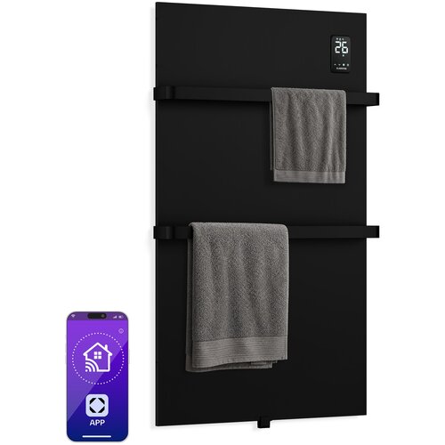 Klarstein BathRadiant Smart infrardeča plo&amp;scaron;ča | 600 W | 10 m&amp;sup2; | Upravljanje na dotik in glasovni asistent Slike