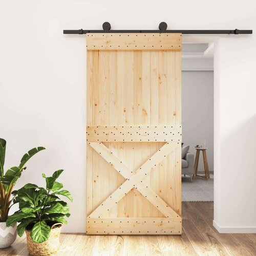  Klizna vrata s priborom za montažu 100x210 cm masivna borovina Slike