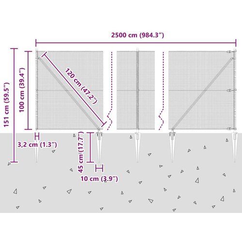 VidaXL Zavarena žičana ograda s 13 &amp;scaron;iljaka Zelena 1x25 m Čelik Slike
