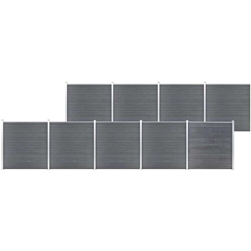vidaXL Vrtna ograja WPC 1564x186 cm siva Cene