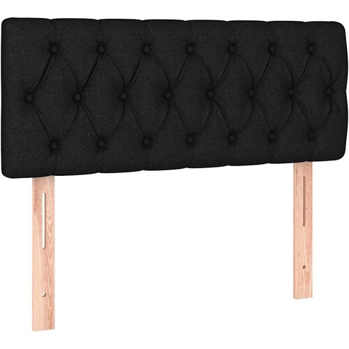  Krevet box spring s madracem LED crni 120 x 190 cm od tkanine Slike