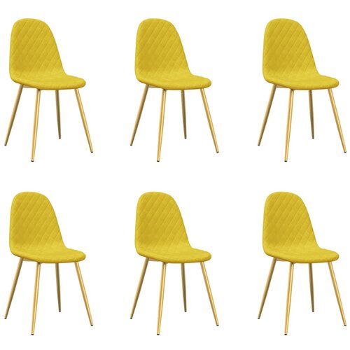 Maison Chic Jedilni stoli - Vzorci stoli 6 kosov gorčično rumen žamet A1142, (22032333) Slike