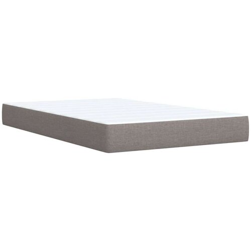 VidaXL Krevet s oprugama i madracem smeđesivi 120 x 200 cm od tkanine Slike