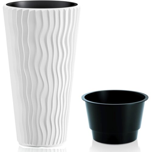 Plastična saksija plastična sandy slim 40X71CM bela sa uloškom pr DPSP400-S449 Cene