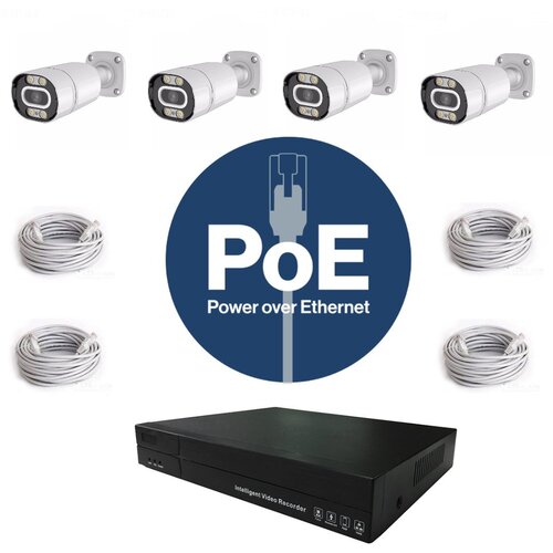  poe set 5MPX &amp;ndash; komplet 4 ip kamere sa nvr snimačem Slike