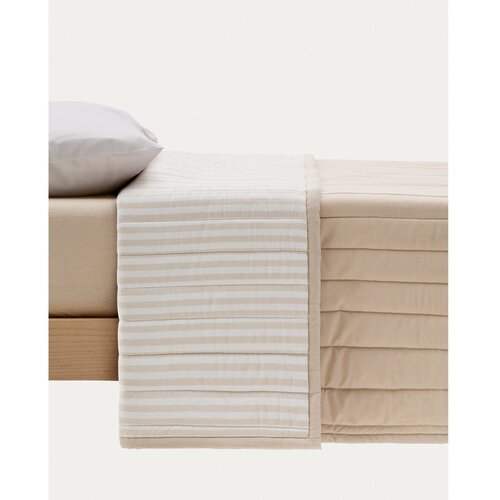 Kave Home Bež pre&amp;scaron;ito pregrinjalo iz organskega bombaža 180x240 cm Sini &amp;ndash; Slike
