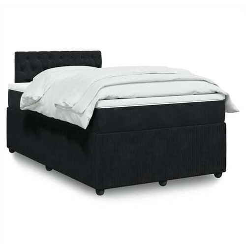 vidaXL Krevet box spring s madracem crni 120 x 190 cm bar&scaron;unasti Cijene