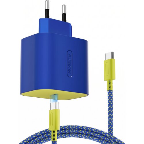  USB-C 60W napajalnik modro-rumene barve za Nintendo Switch 1 &amp;amp; 2 &amp;amp; mobilne telefone TPC Slike