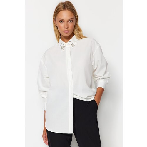 Trendyol Shirt - Ecru - Oversize Slike