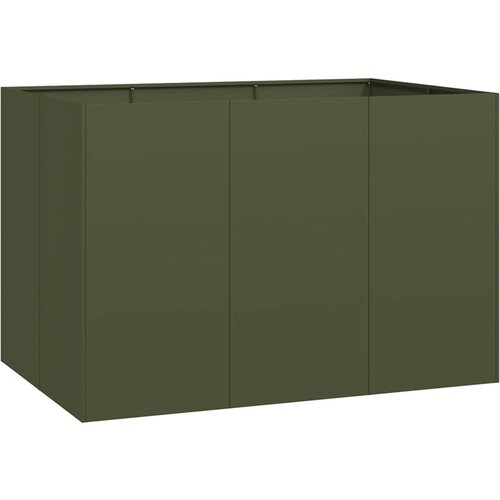 Maison Chic Cvetlični Lonec - Cvetlično korito olivno zelena 120x80x80 cm Jeklo, (21788524) Cene