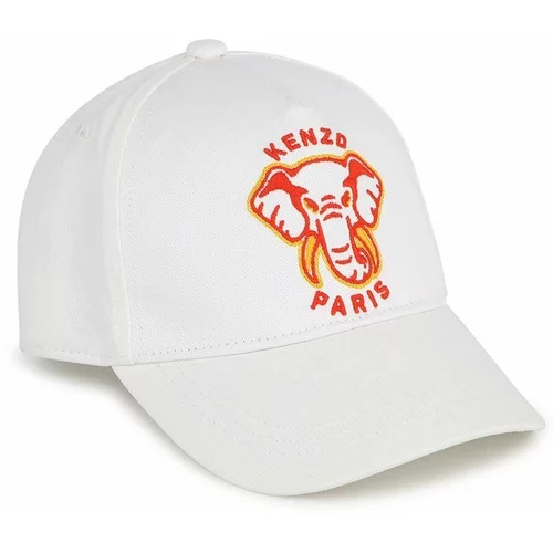 Kenzo Kids Otroška bombažna bejzbolska kapa bela barva