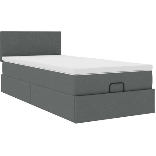 VidaXL Otomanski okvir kreveta s madraca tamnosivi 90x190cm tkanine Slike