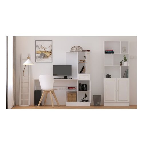 Hanah home Set radni sto sa policom za knjige Rb-087, Bijela Slike