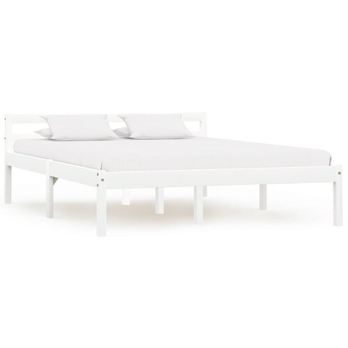 VidaXL Okvir za krevet od masivne borovine bijeli 140 x 200 cm Slike