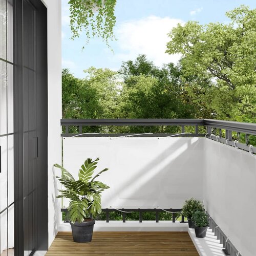  The Living Store Balkonsko platno belo 75x700 cm 100 % poliestrski oxford - Balkonsko Platno, (21447435) Slike