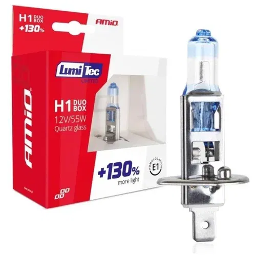 Amio Halogenska žarnica 12 V H1 55 W LumiTec Limited +130 % DUO, 2 kosa Amio Halogenska žarnica 12 V H1 55 W LumiTec Limited +130 % DUO, 2 kosa