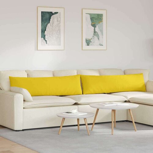 vidaXL jastučići za sofu 2 pcs svijetlo žuta 145 x 40 cm tkanina Cene