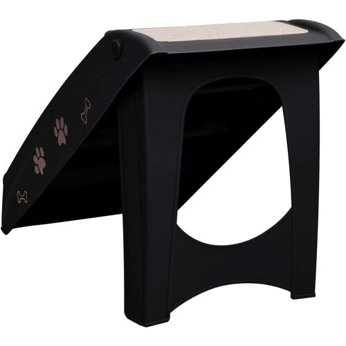VidaXL Zložljive stopnice za pse črne 62x40x49,5 cm Slike