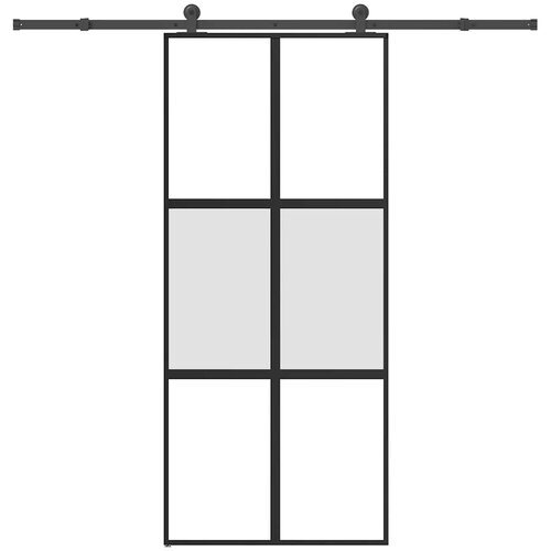  Klizna vrata s priborom 90 x 205 cm kaljeno staklo i aluminij Cene