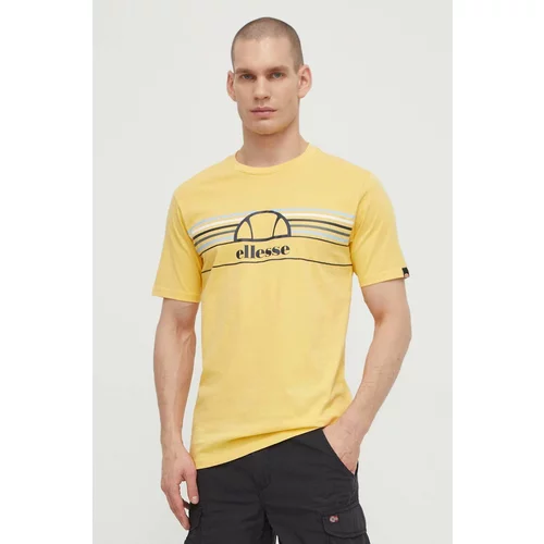 Ellesse Pamučna majica Lentamente T-Shirt za muškarce, boja: žuta, s tiskom, SHV11918