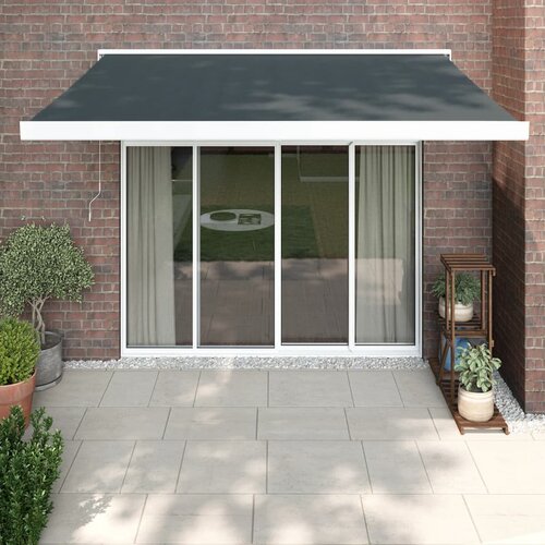 VidaXL Zložljiva tenda antracitna 3,5x2,5 m blago in aluminij Slike
