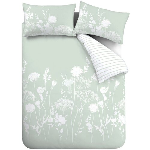 Catherine Lansfield Bijela/zelena posteljina za bračni krevet/za produženi krevet 230x220 cm Meadowsweet Floral – Cene