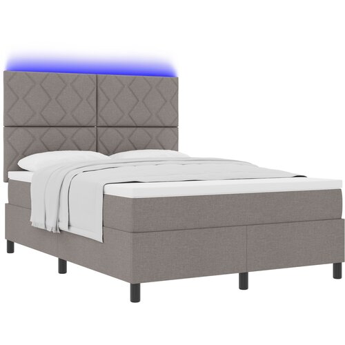 vidaXL Box spring krevet Sivo-smeđa 140 x 190 cm tkanina - Sivo-smeđa 140 x 190 cm Dizajn s rombovima Cene