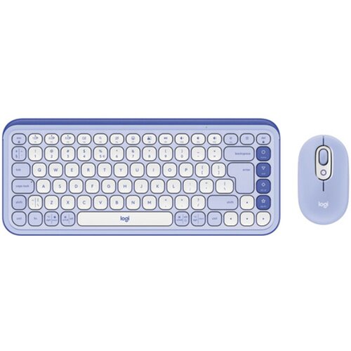 Logitech komplet brezžične tipkovnice in mi&amp;scaron;ke Pop Icon Combo, vijolična Slike
