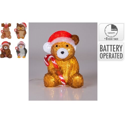  LED spolja&amp;scaron;nja božićna dekoracija 32xLED/3xAA 24 cm IP44 medved Slike