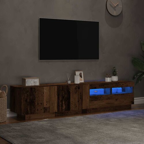  ormarić LED boja drva 180x35x40 cm konstruirano drvo Slike