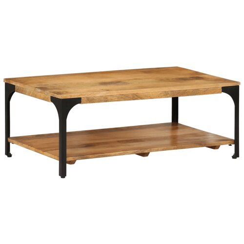 VidaXL Klubska mizica 100x55x38 cm trden mangov les in jeklo, (21242593) Slike