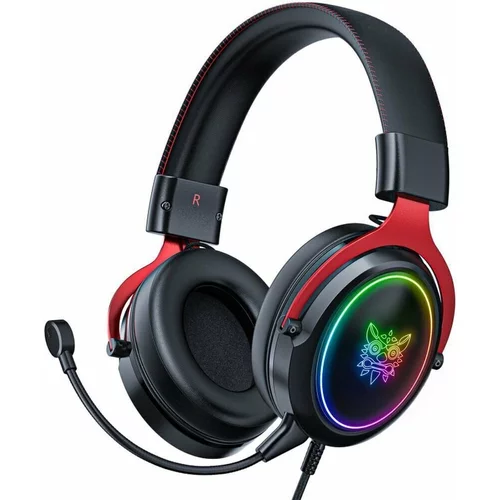 Onikuma X10 RGB Wired Gaming Headset With Detachable Mic Black Red