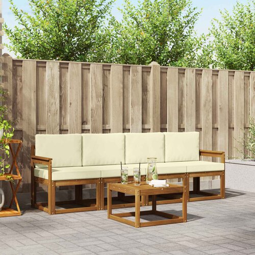  Set vanjskih sofa s jastukom 5 pcs Prirodna i krem Cene