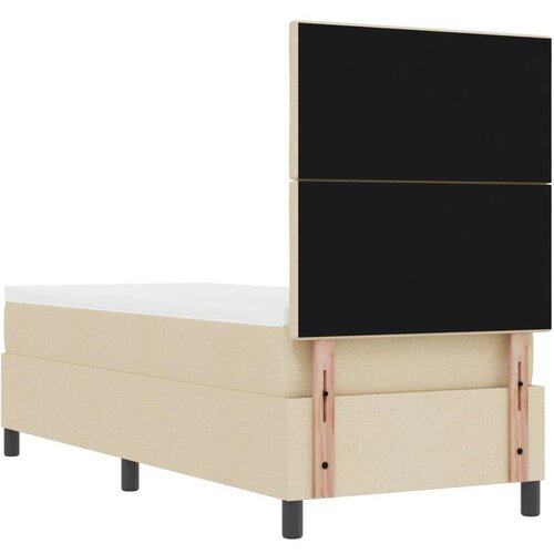  Krevet s box springom s madracem Bež 80x200 cm Tkanina Slike